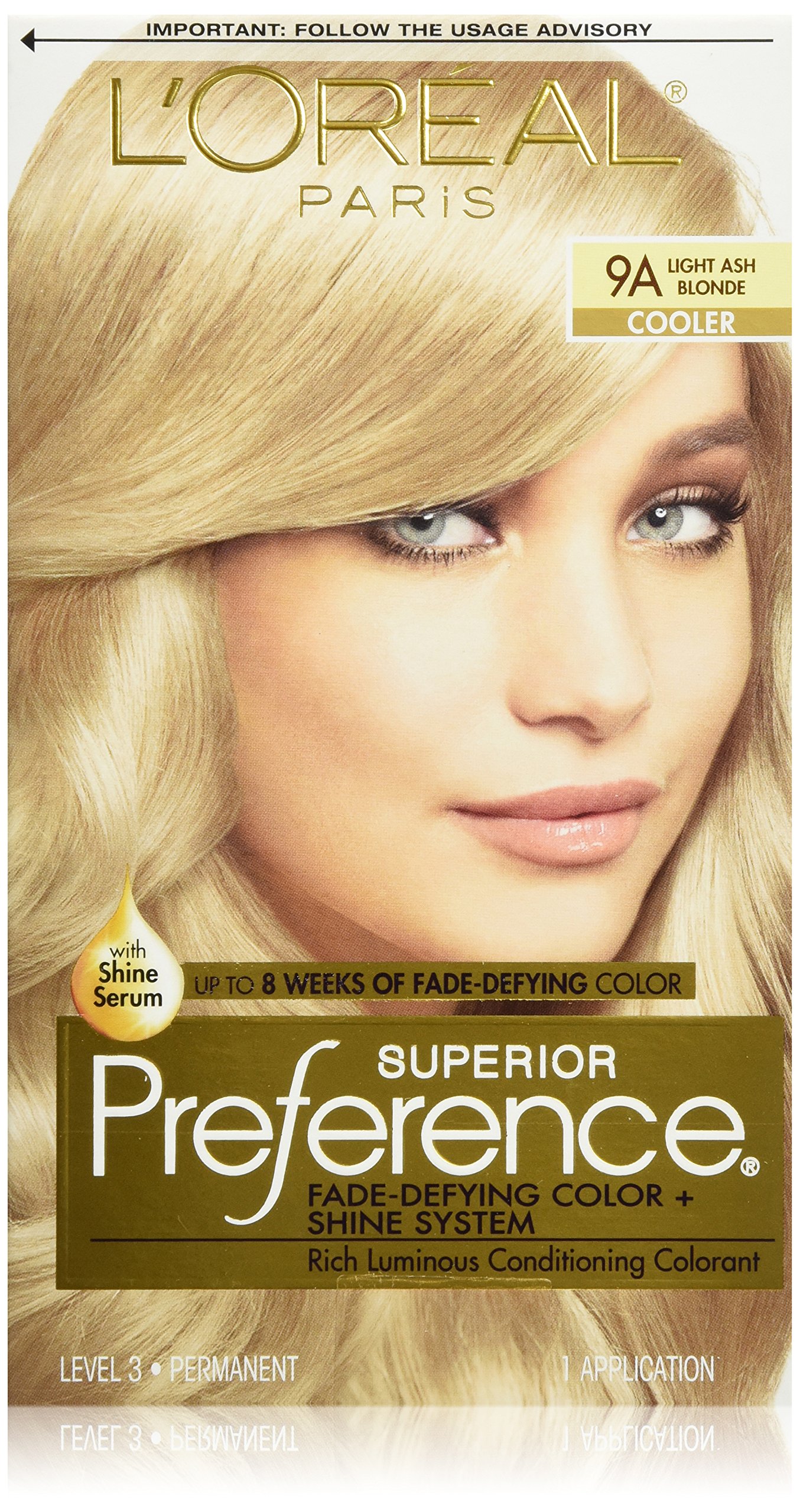 L'Oreal Paris Superior Preference Fade-Defying Color + Shine System, 9A Light Ash Blonde(Packaging May Vary)