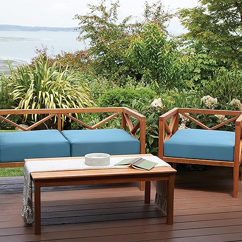 Miniatura 372 de Classic Accessories Ravenna - Cojín cuadrado para patio de 25 x 25 x 5 pulgadas, resistente al agua, con funda, para sillón de descanso, hongo