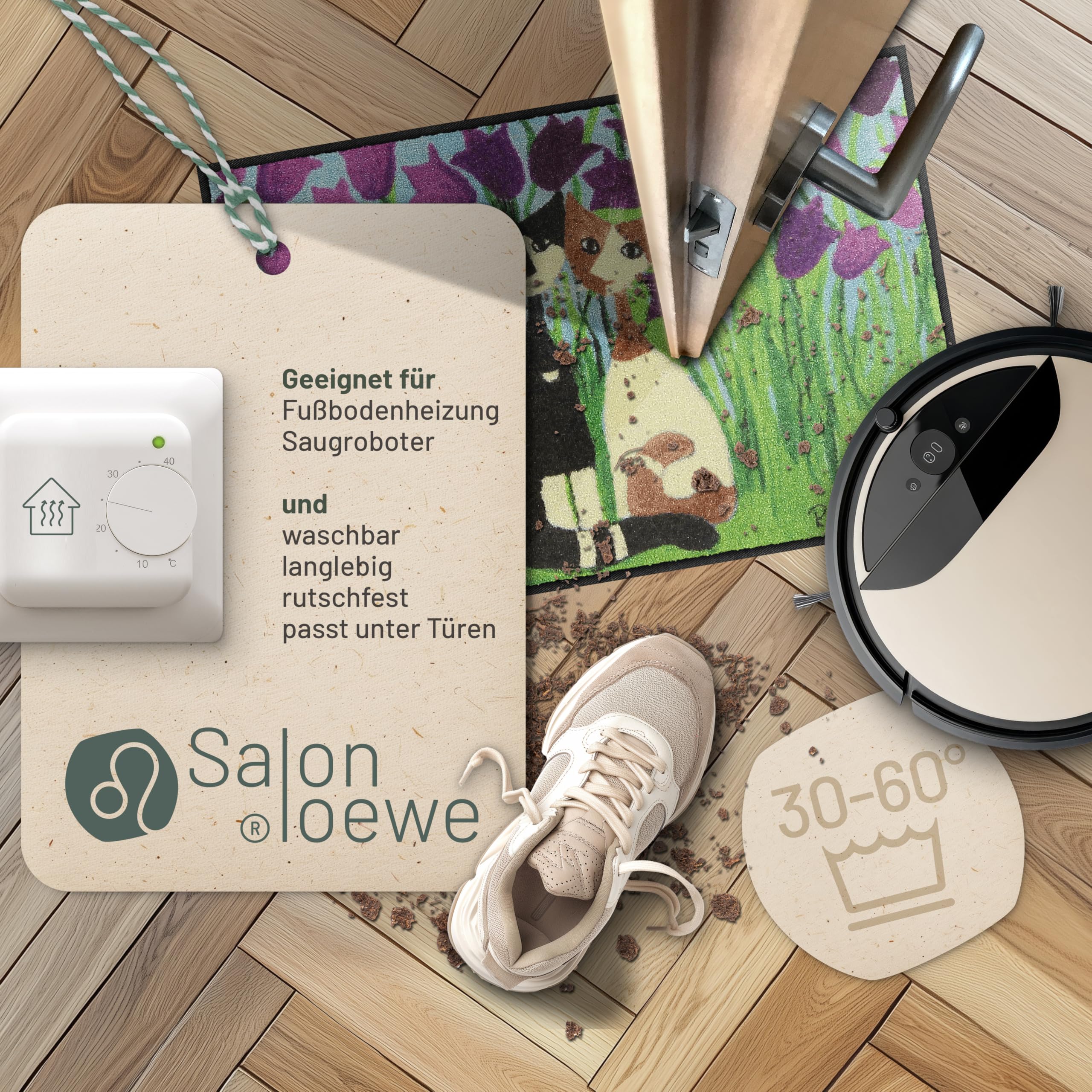 Salonloewe Fussmatte Cielo Di Tulipani I Schmutzfangmatte & Fußabtreter für Innen 50 x 75 cm