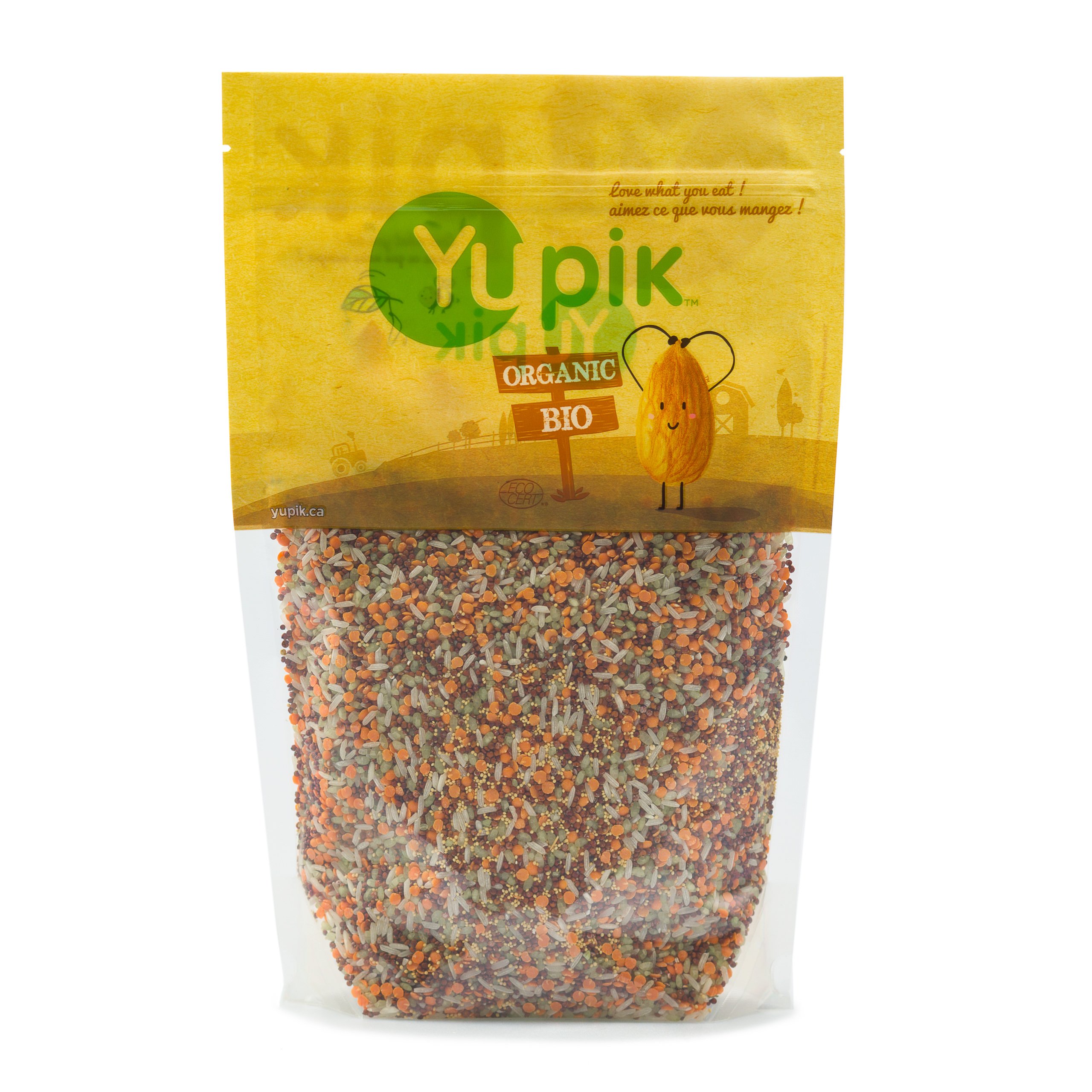 YupikOrganic Quinoa & Bamboo Rice Mix, 2.2 lb, Non-GMO, Kosher, Mix of Amaranth, Short-Grain Rice Flavored with Bamboo, Red Lentils & Red Quinoa, Source of Fiber, Perfect as Side Dish & Soup Starter