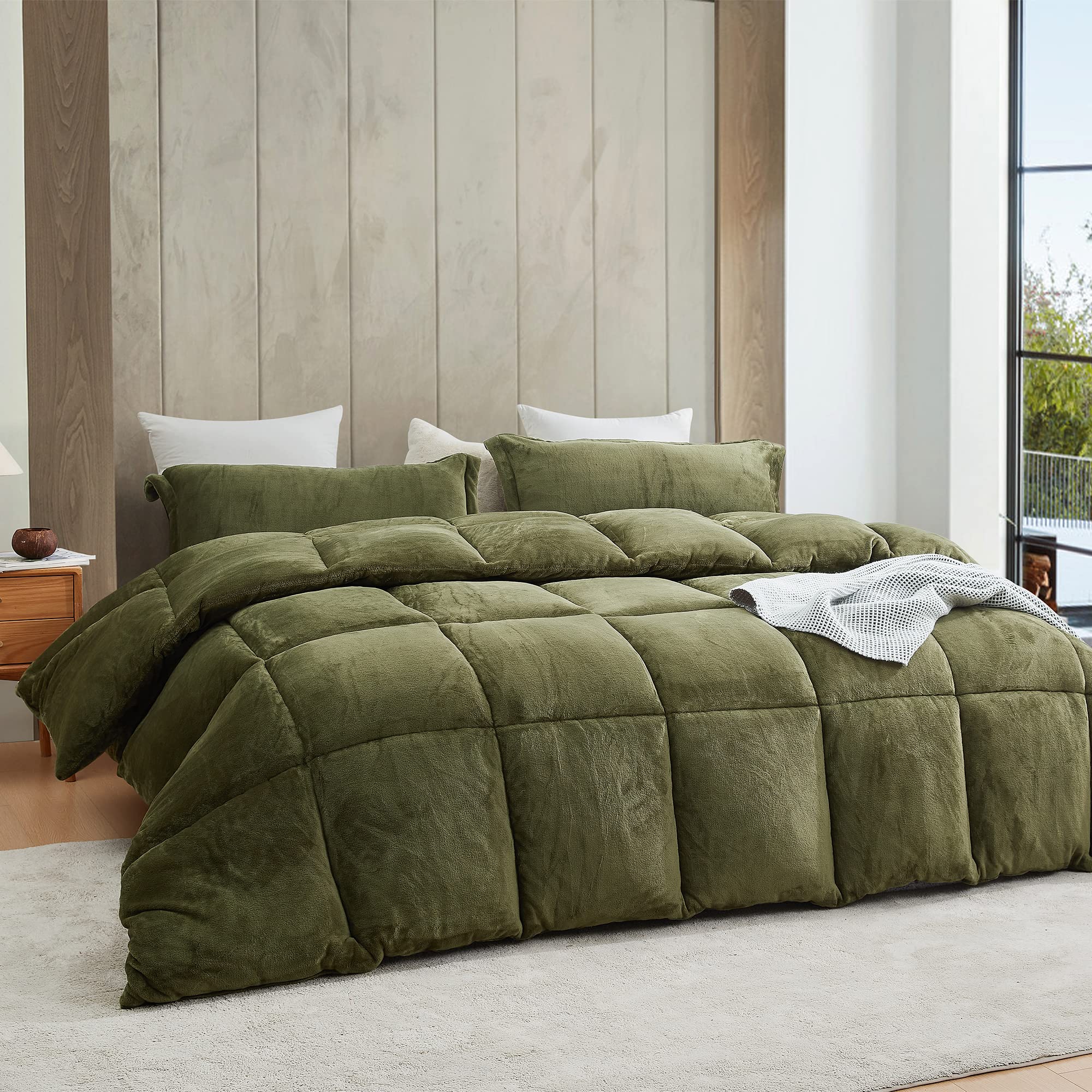 Byourbed Thicker Than Thick - Coma Inducer® Oversized King Comforter Set - Down Alternative Ultra Plush Filling - Winter Moss