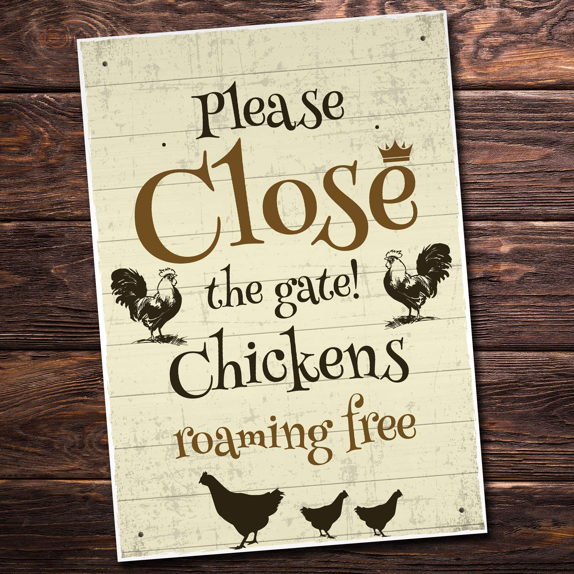 Red Ocean Close The Gate Sign Chicken Sign Hanging Gate Sign Chicken House Coop Sign