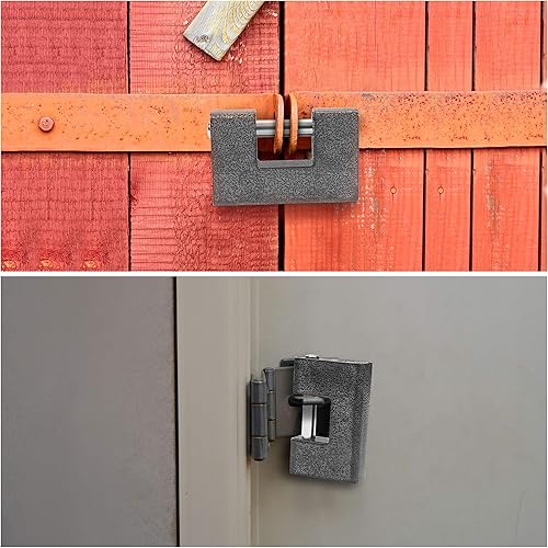 Miniatura 8 de Kurtzy Candado resistente con 4 llaves  Cerradura monobloque de acero macizo endurecido  Grillete de 0.472 in de grosor  Cerradura protectora para