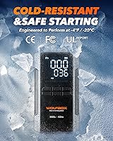 Vista 7 de WOLFBOX Arrancador de 3000 A con compresor de aire, batería portátil de coche de 59.2 Why 160 PSI con carga rápida de 65 W, batería de 12 V