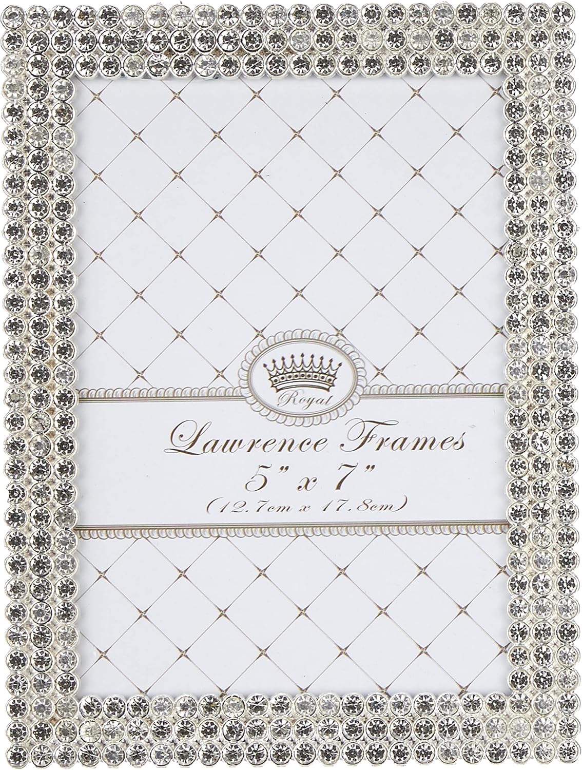Lawrence Frames 5x7 Juliet Silver Metal Crystals Picture Frame