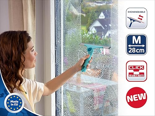 Miniatura 3 de Leifheit Escobilla de ventana M Pro Reach 2 en 1 con ancho de limpieza de 11.0 in, ángulo de limpieza ajustable, compatibilidad con sistema de clic,