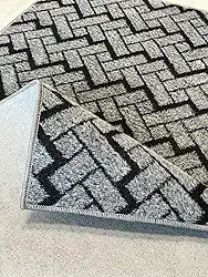 Tapete Para Sala Quarto Cinza Preto 1,00 X 1,50m Pequeno Feltro Macio7845176301567