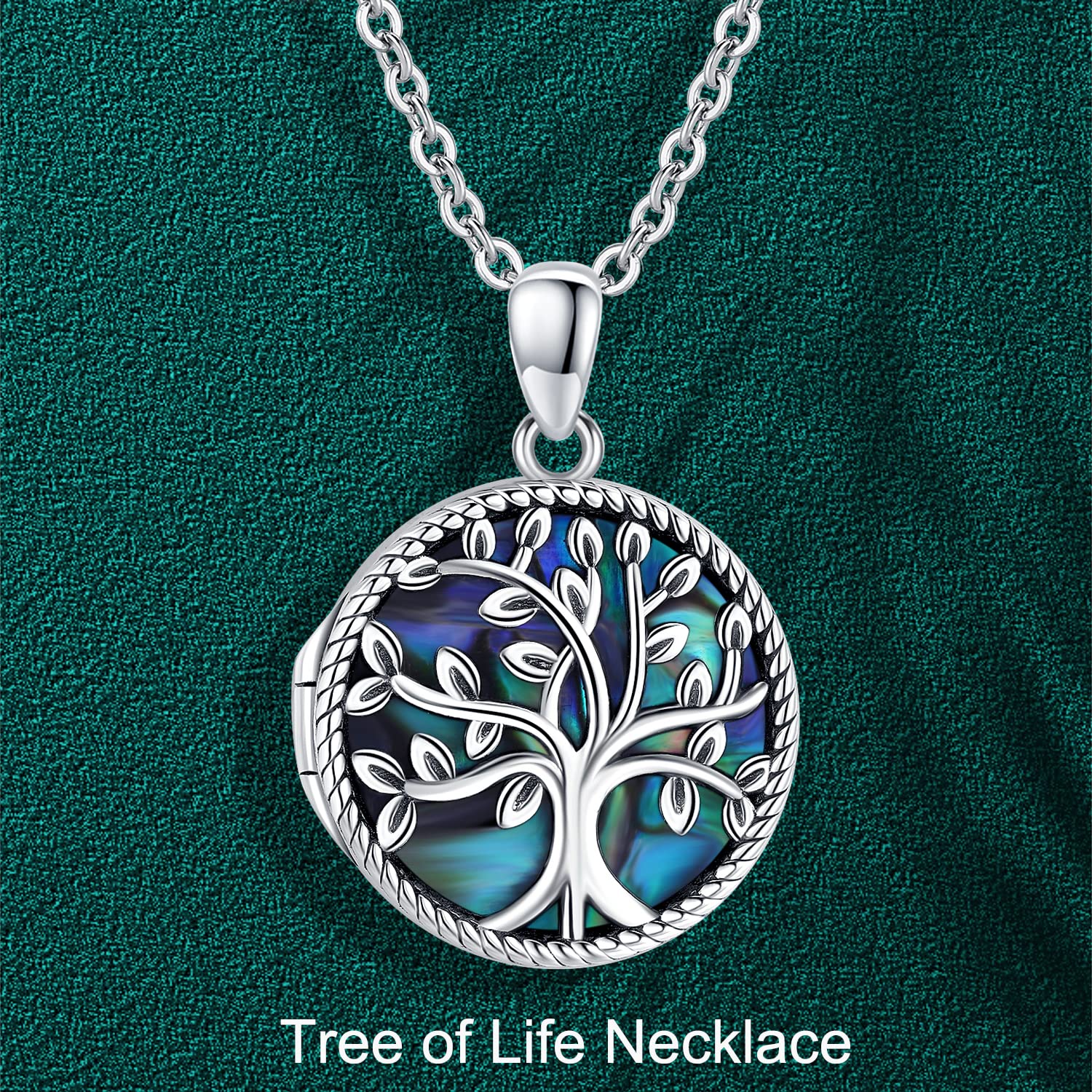 Ciondolo Portafoto in Argento Sterling 925, Collana Ciondolo Albero Della Vita Donna Medaglione Foto, Collana Portafoto Personalizzata Regali di Gioielli per Donne Ragazze Mamma