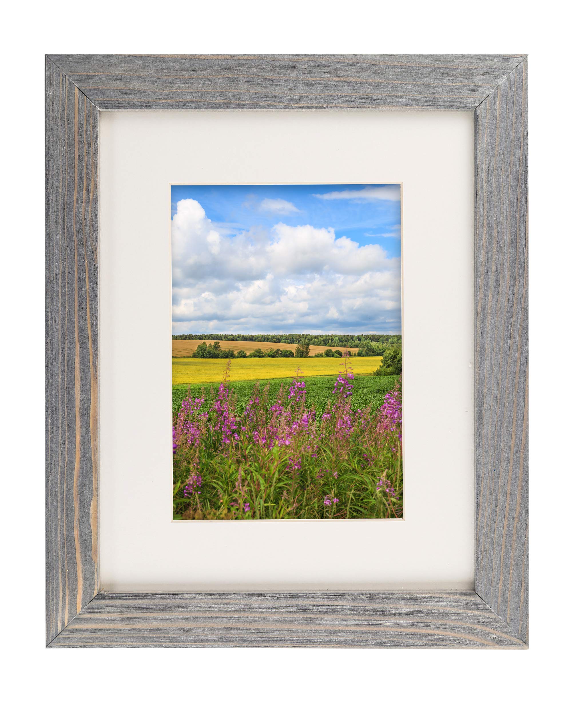 Buy Rustic Wooden Picture Frame 11x14 Inch with White Mat for 8x10