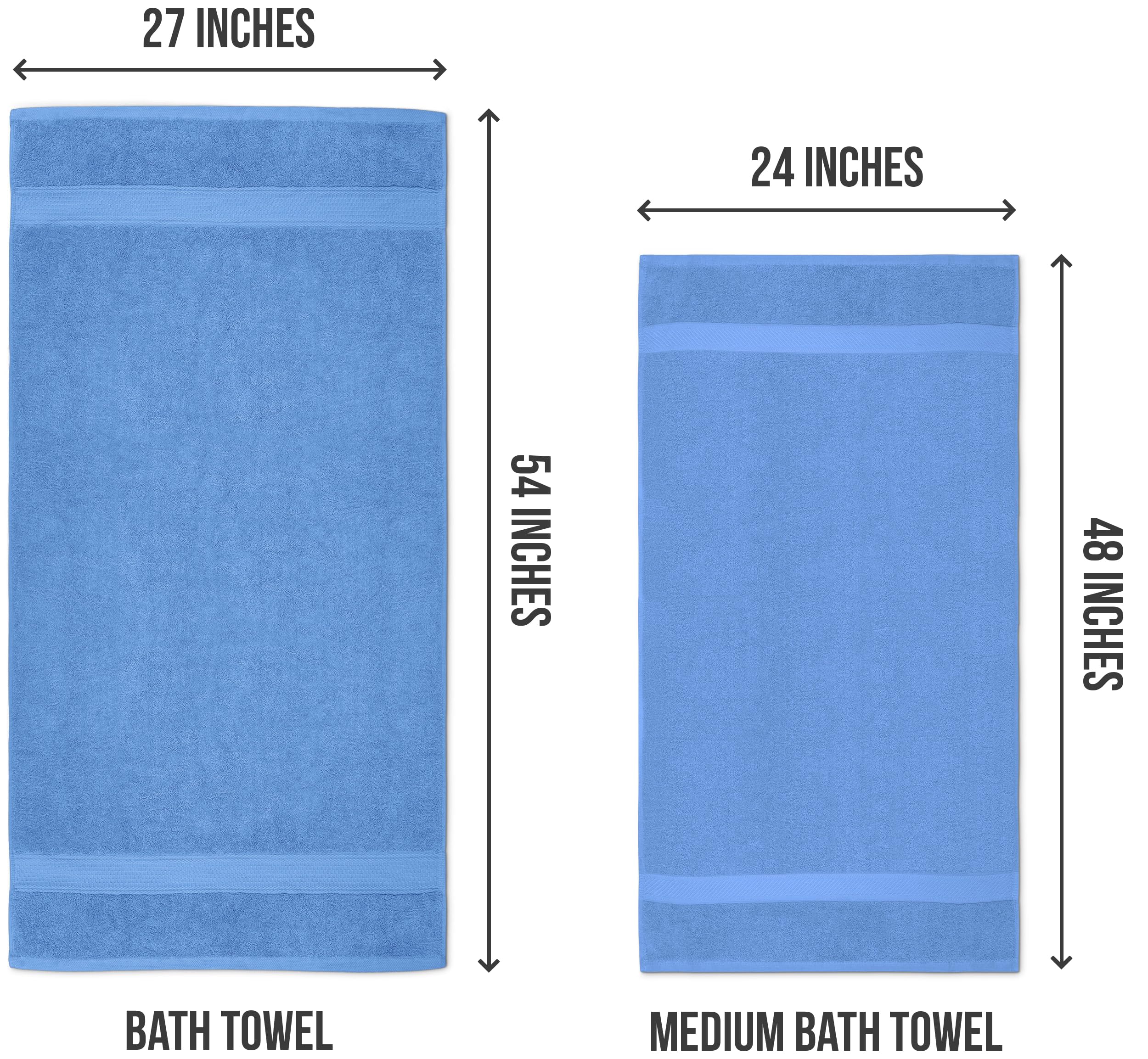 Utopia Towels - Set di 6 asciugamani da bagno, 100% cotone filato ad anello (60 x 120 cm), medi, leggeri e altamente assorbenti, ad asciugatura rapida, asciugamani di alta qualità per hotel, spa e