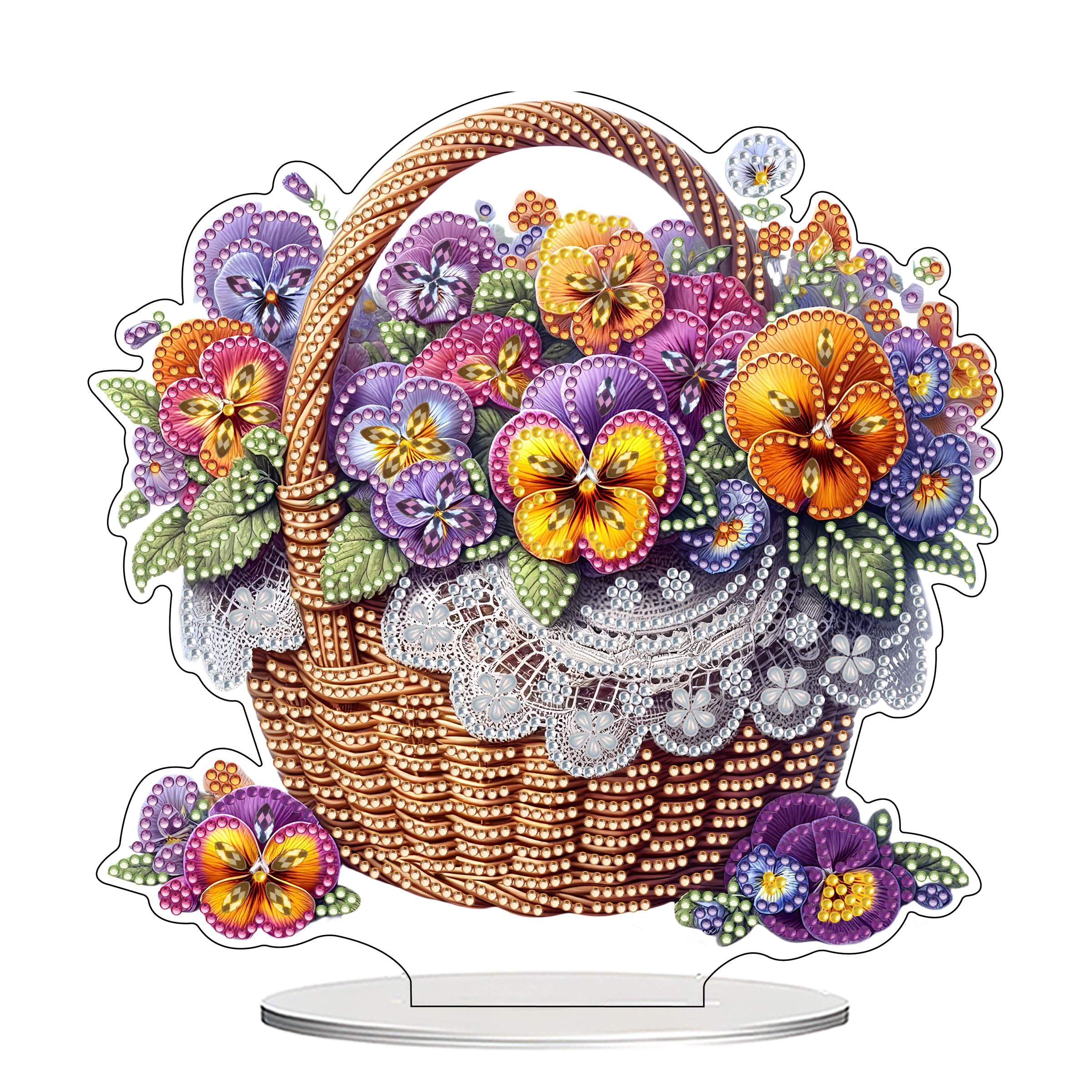 DIY Tabletop Diamond Art Kit for Adult – 5D Gem Painting Art Desktop Ornament with Special Shaped Rhinestones, Acrylic Stand-Up Gem Craft for Home