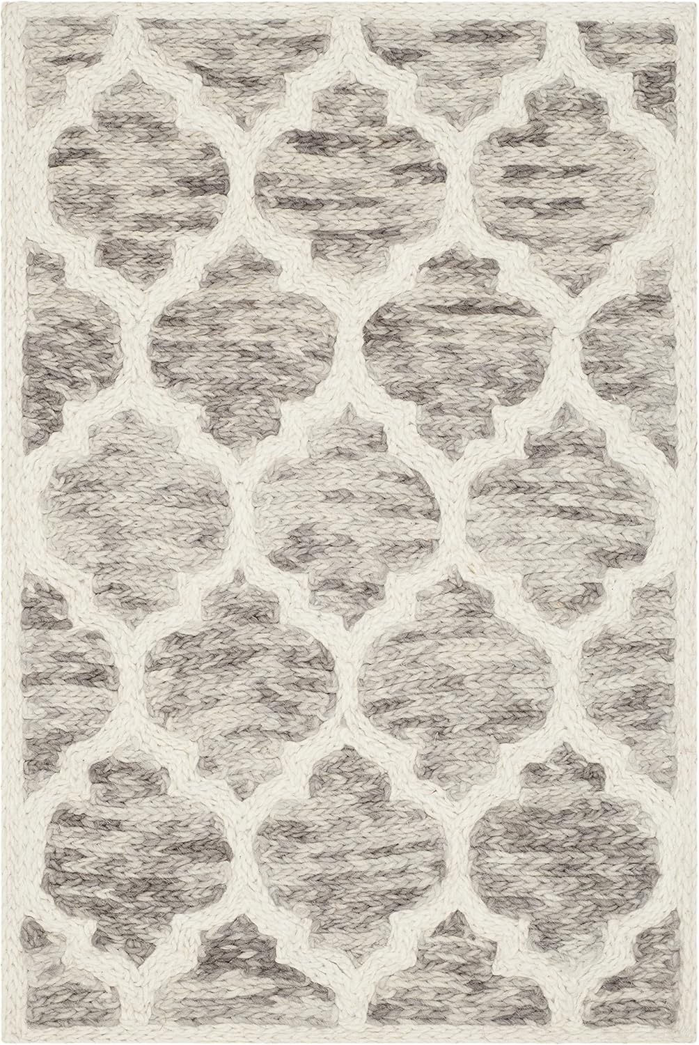 SAFAVIEH Himalaya Collection Accent Rug - 2' x 3', Grey & Ivory, Handmade Wool, Ideal for High Traffic Areas in Entryway, Living Room, Bedroom (HIM121A)