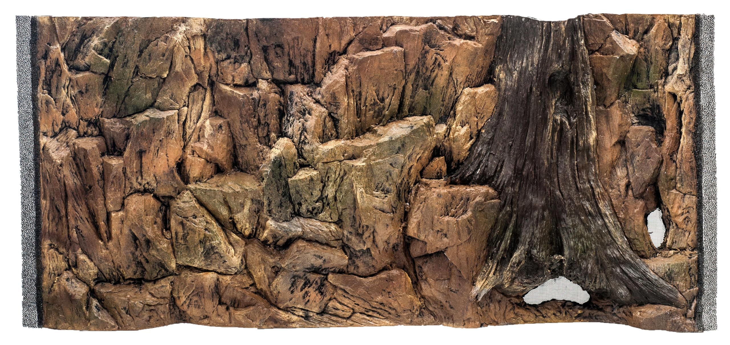 WYSKONT Aquarium Back Wall 3D Corfu - Aquarium Background - Aquarium Accessories - Background - Aquarium Decoration - 97 x 45 cm for Aquarium 100 x 50 cm - Brown Colour - Aquarium Large
