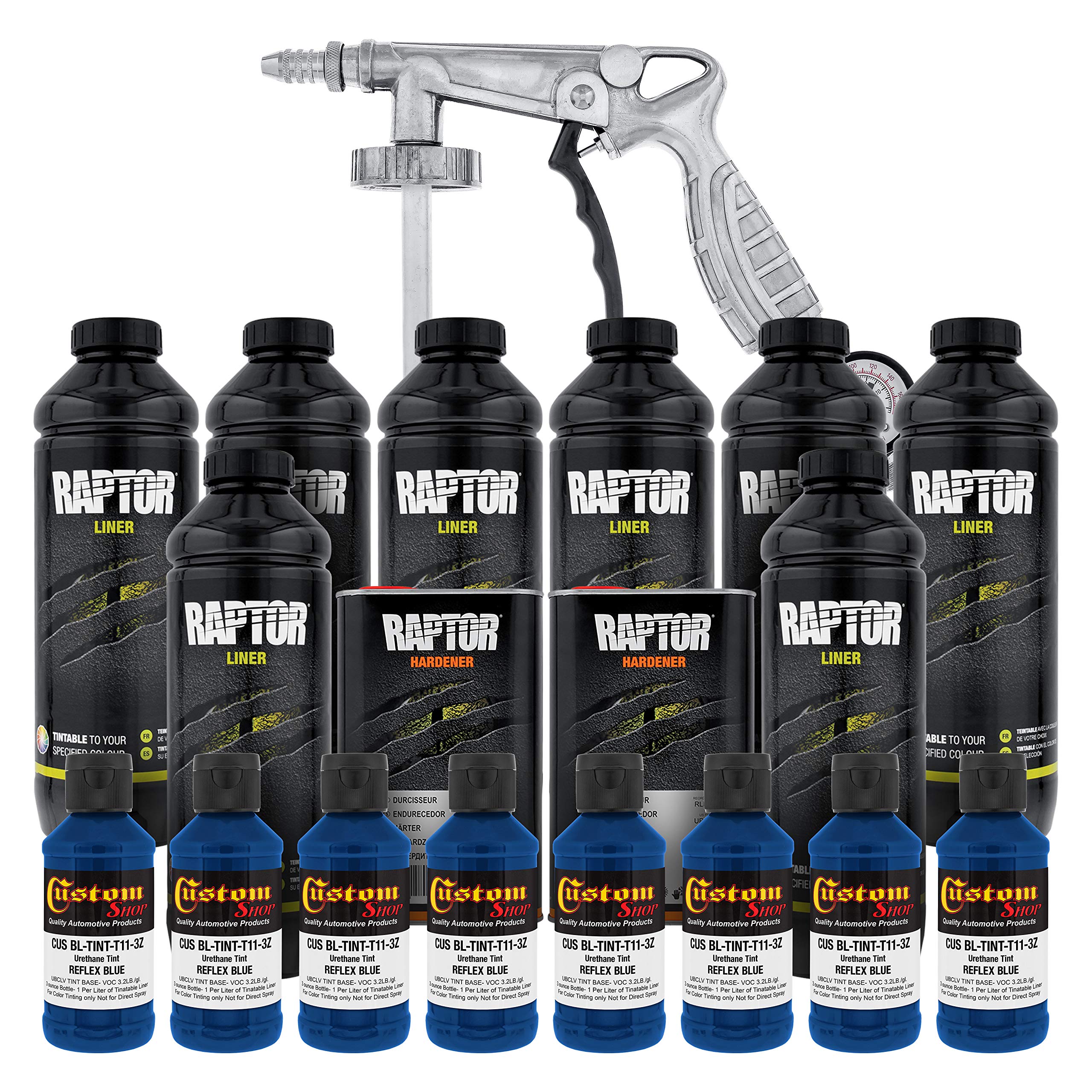 UPol Raptor Reflex Blue Urethane SprayOn Truck Bed Liner Kit and