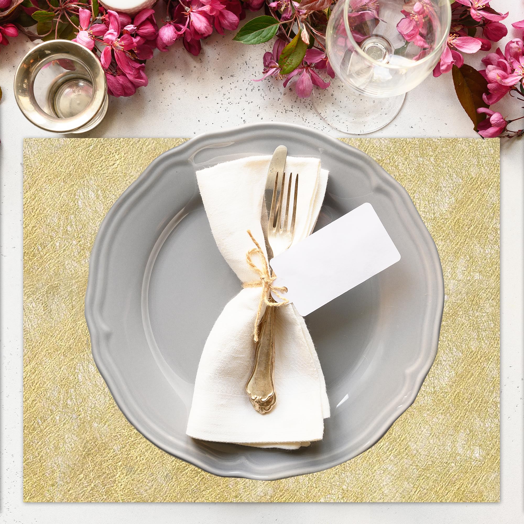 Runner Da Tavola Dorato OSDUE 28 Cm X 10 M – Decorazione Tagliabile Per Compleanni E Matrimoni, Tessuto Non Tessuto