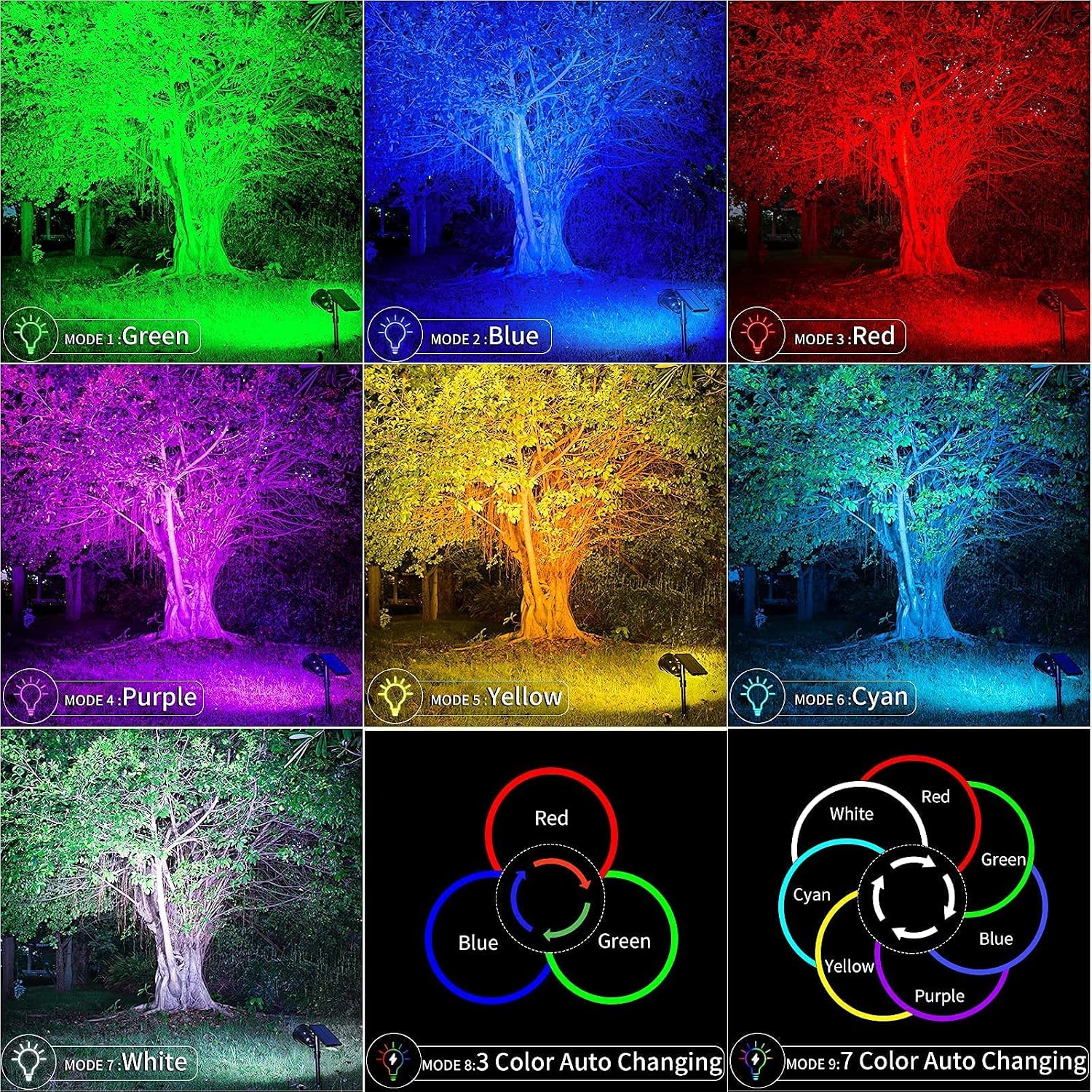 Exclusive Special Color Changing Solar Spot Lights Outdoor,9 Lighting Options Solar Landscape Spotlight Waterproof 2-in-1 Wall Lamp RGB Lighting for Garden Path Patio Yard Driveway Tree Flag Holiday Decoration 4 Pack Super Cheap 🛒 Color Changing Solar Spot Lights Outdoor,9 Lighting Options Solar Landscape Spotlight Waterproof 2-in-1 Wall Lamp RGB Lighting for Garden Path Patio Yard Driveway Tree Flag Holiday Decoration 4 Pack