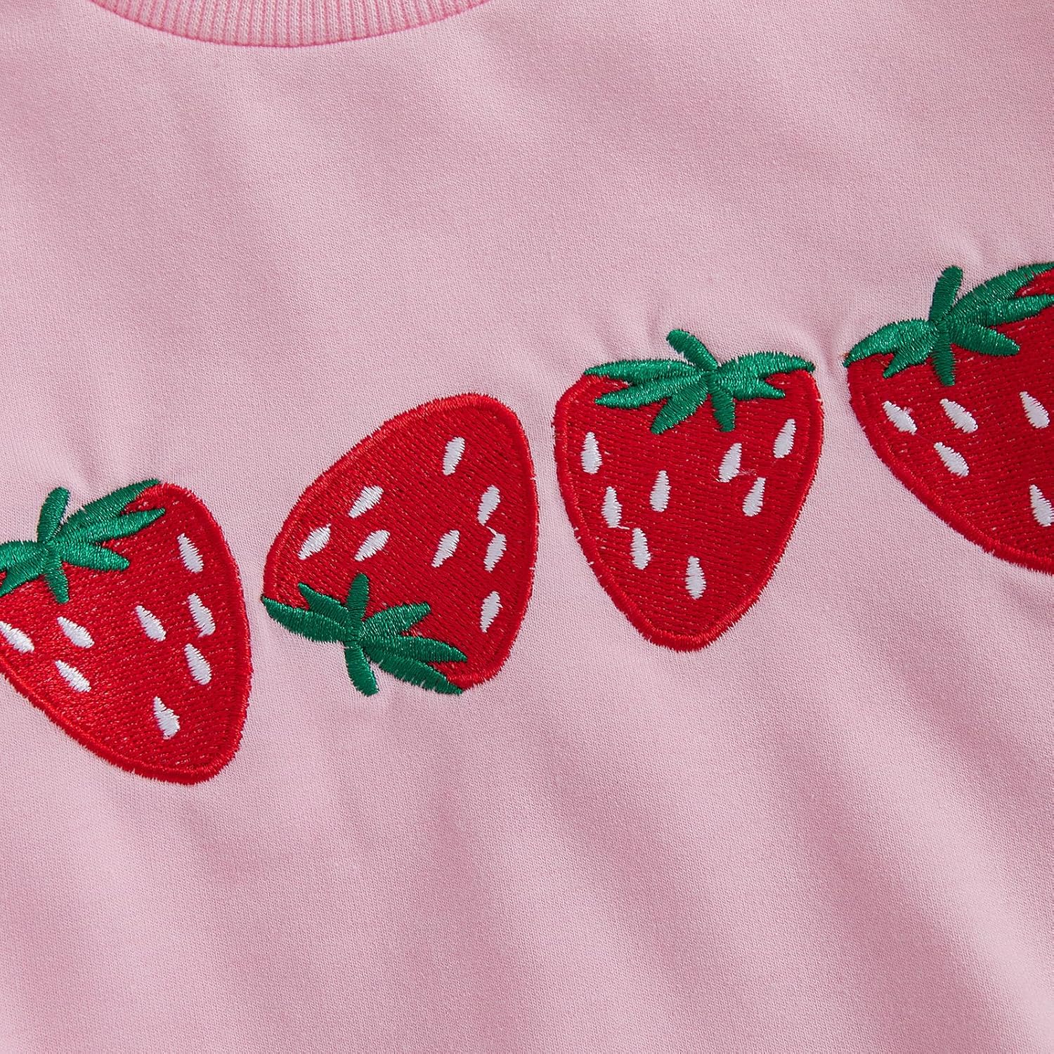 Strawberry Outfit Toddler Girl Flare Pants Set Strawberry Sweatshirt Bell Bottom Outfit Baby Fall Winter Clothes - Image 6