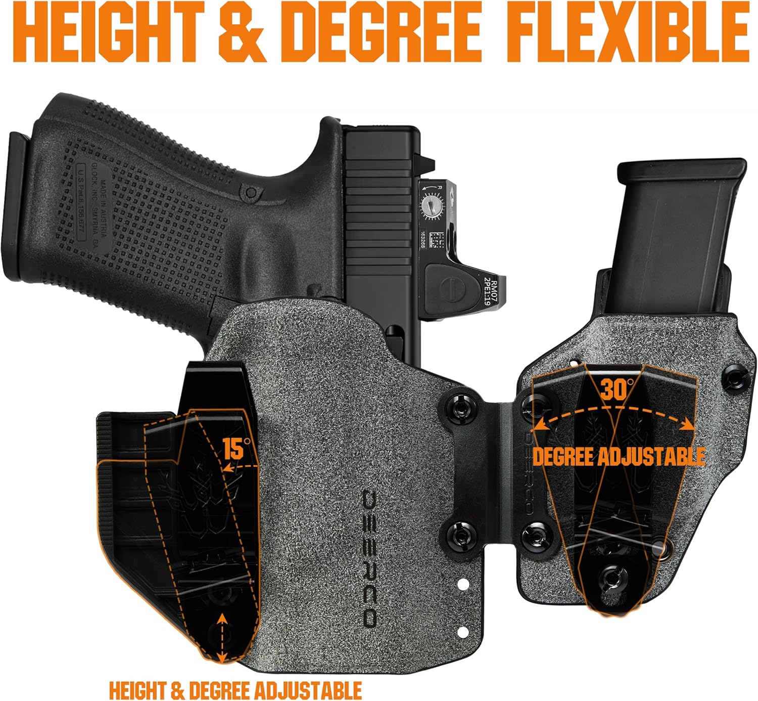 G19 Holster Optic Cut & Claw.Concealed Carry Holster for Glock 19,19X,23,32(Gen 1 2 3 4),G19 Gen 5
