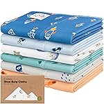 Organic Burp Cloths Baby Boy, Girl - 6-Pack Large Cotton Burping Cloths for Babies, Spit Up Rags, Super Absorbent, Ultra Soft Newborn Rag, Gender Neutral, Machine Washable, Durable (Cosmo)