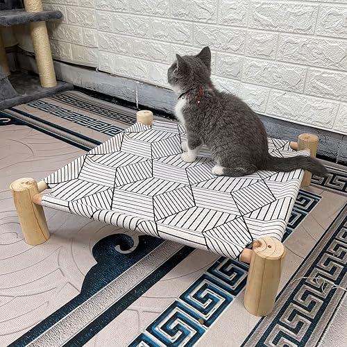 Miniatura 5 de Pozico Cama para gatosperros, cama para gatos, camas elevadas de madera para interiores y exteriores, cunas elevadas para gatos, cama para mascotas,
