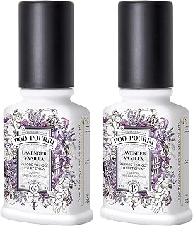 Poo~Pourri Before-You-Go Toilet Spray Lavender Vanilla 2-Pack, 4oz Total - Traps Odors Before They Escape