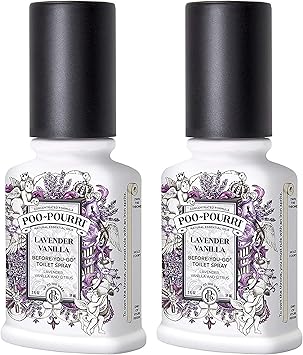 PooPourri Before You Go Spray, Lavender Vanilla, 2 Count of 2 Fl Oz Bottle, 4 Fl Oz