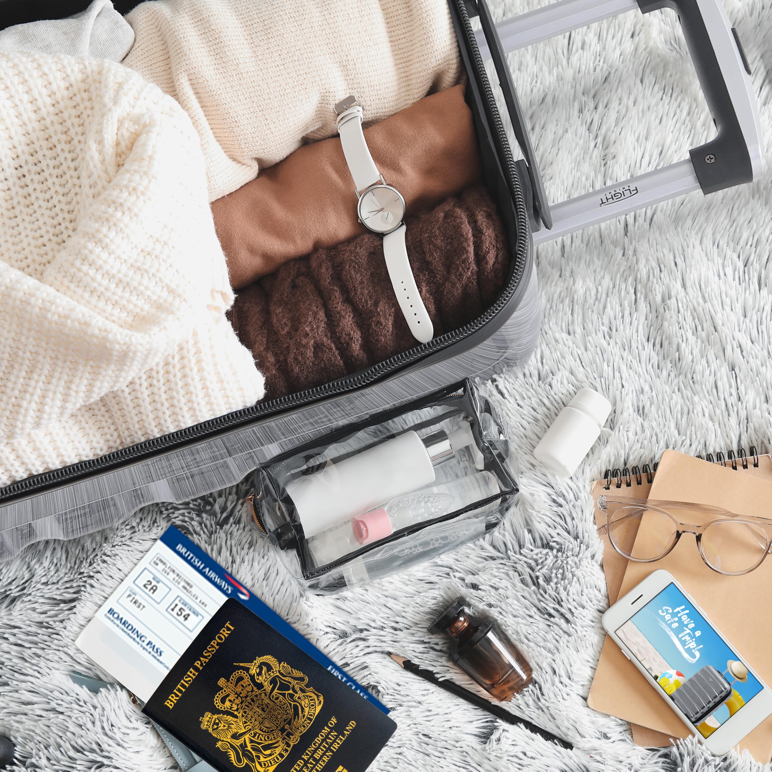 Flight Knight Cabin Suitcase 55x40x20 Ryanair Priority, EasyJet, Jet2 Lightweight Small Durable 4-Wheel Cabin Case, Carry-On for Over 60 Airlines, Hard Shell, 10kg Hand Luggage Bag (55 x 40 x 20 cm)