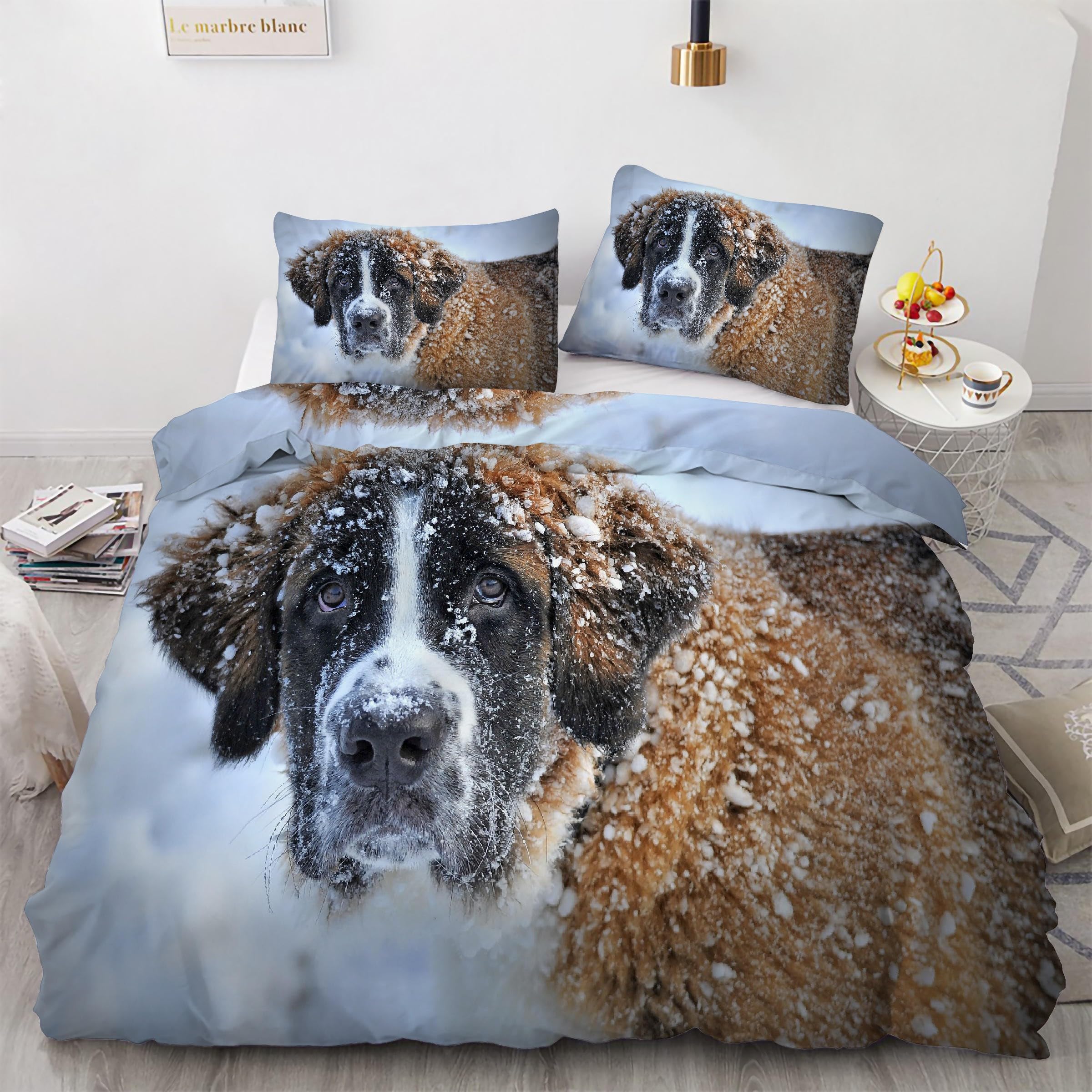 Parure de lit 200x200 housse de couette microfibre douce avec 2 taies