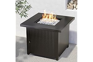 Grand Patio Fire Pit: Outdoor Gas Square Warmth