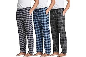 Men's Big and Tall Flannel Pajama Pants: 3-Pack of Cozy Loungewear Comfort