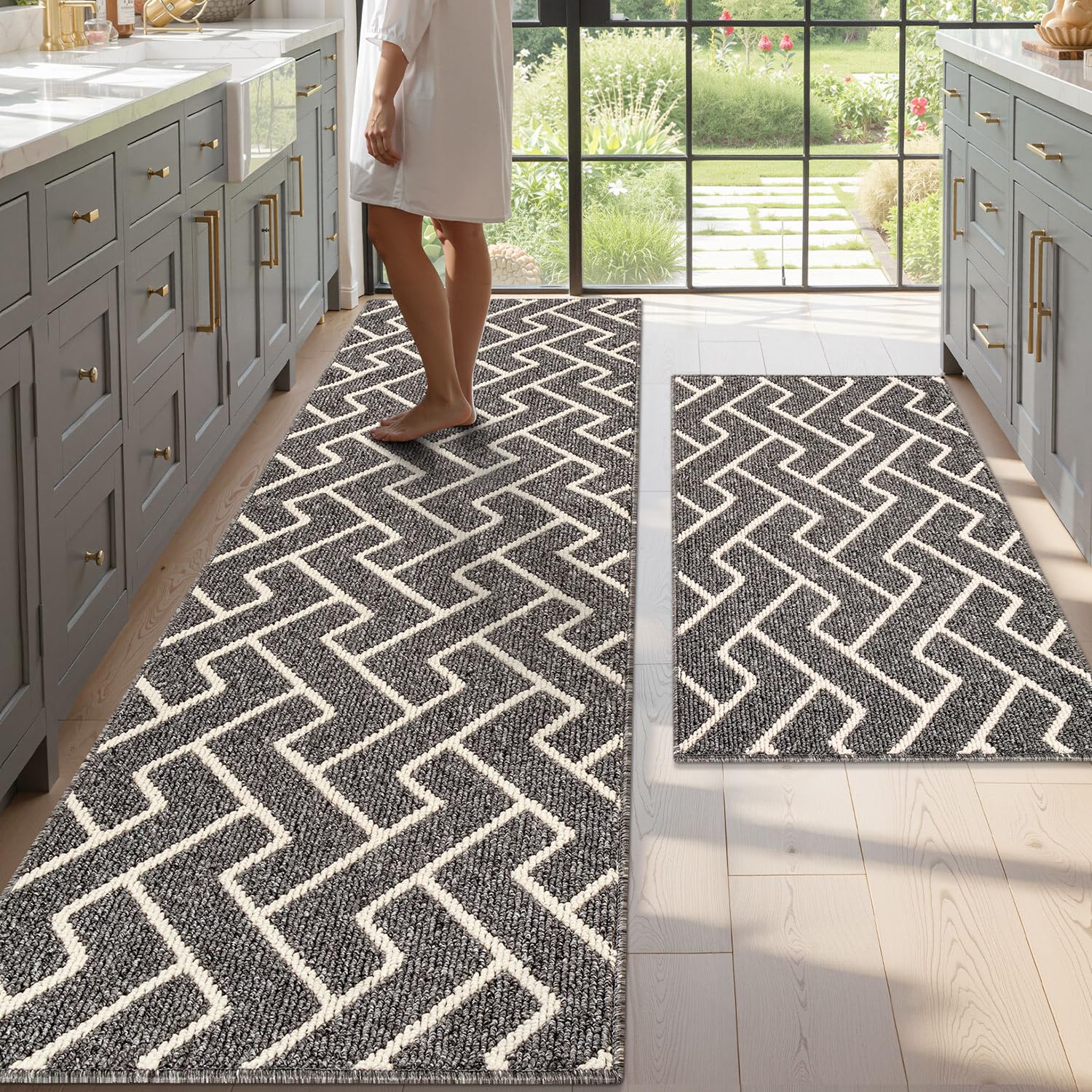 Alfombra de cocina 100% polipropileno resistente juego de alfombrillas de entrada