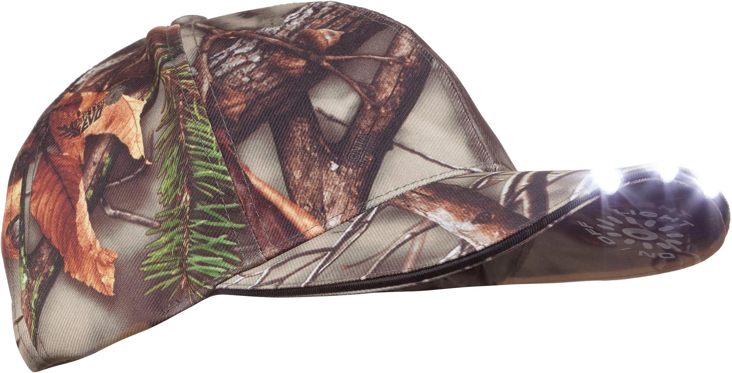 Huntworth Twill 3-LED Lighted Baseball Cap, One Size, Oak Tree EVO