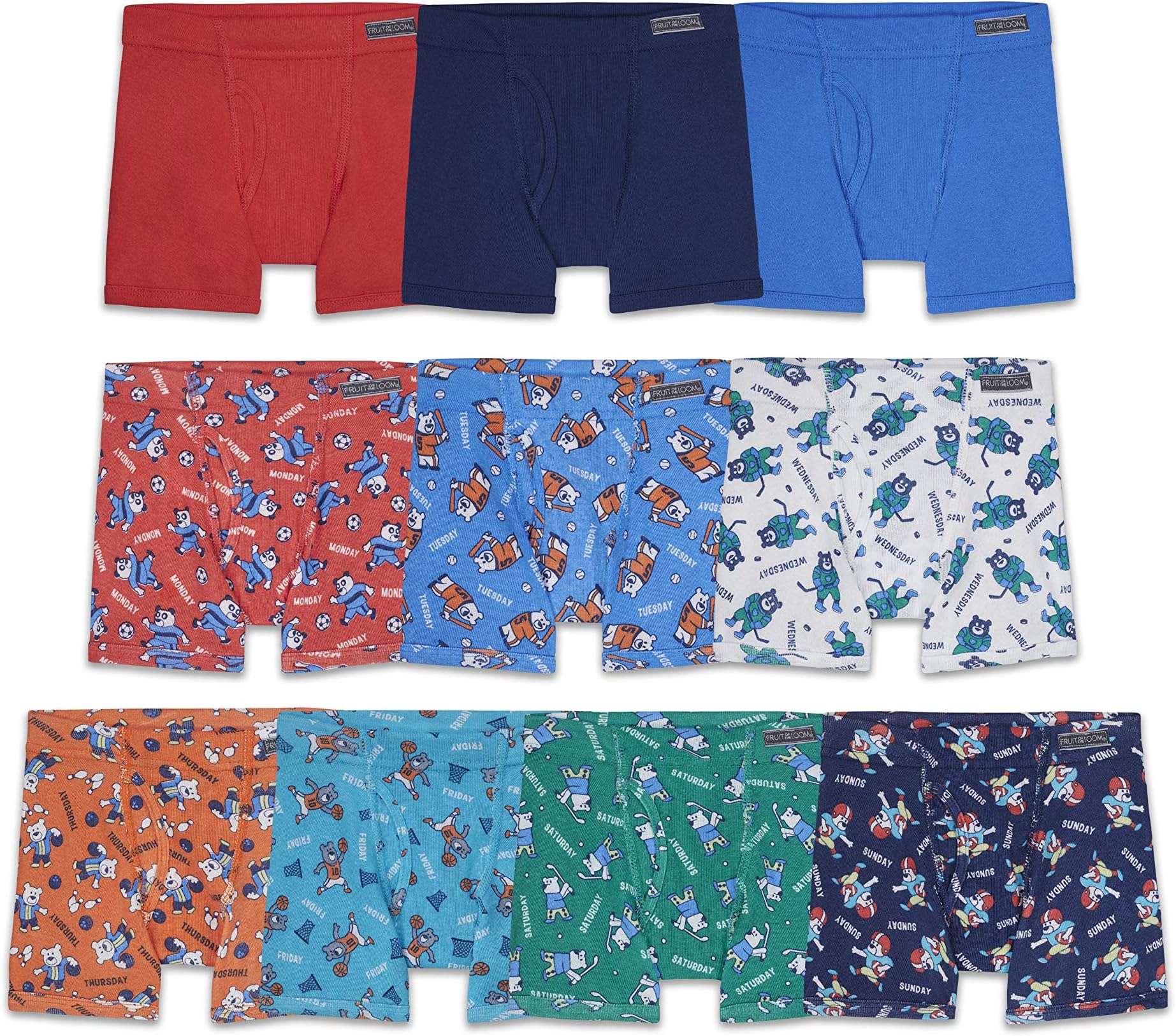Fruit of the Loom Boy's Cotton Boxer Brief Underwear Underwear (pack of 7)