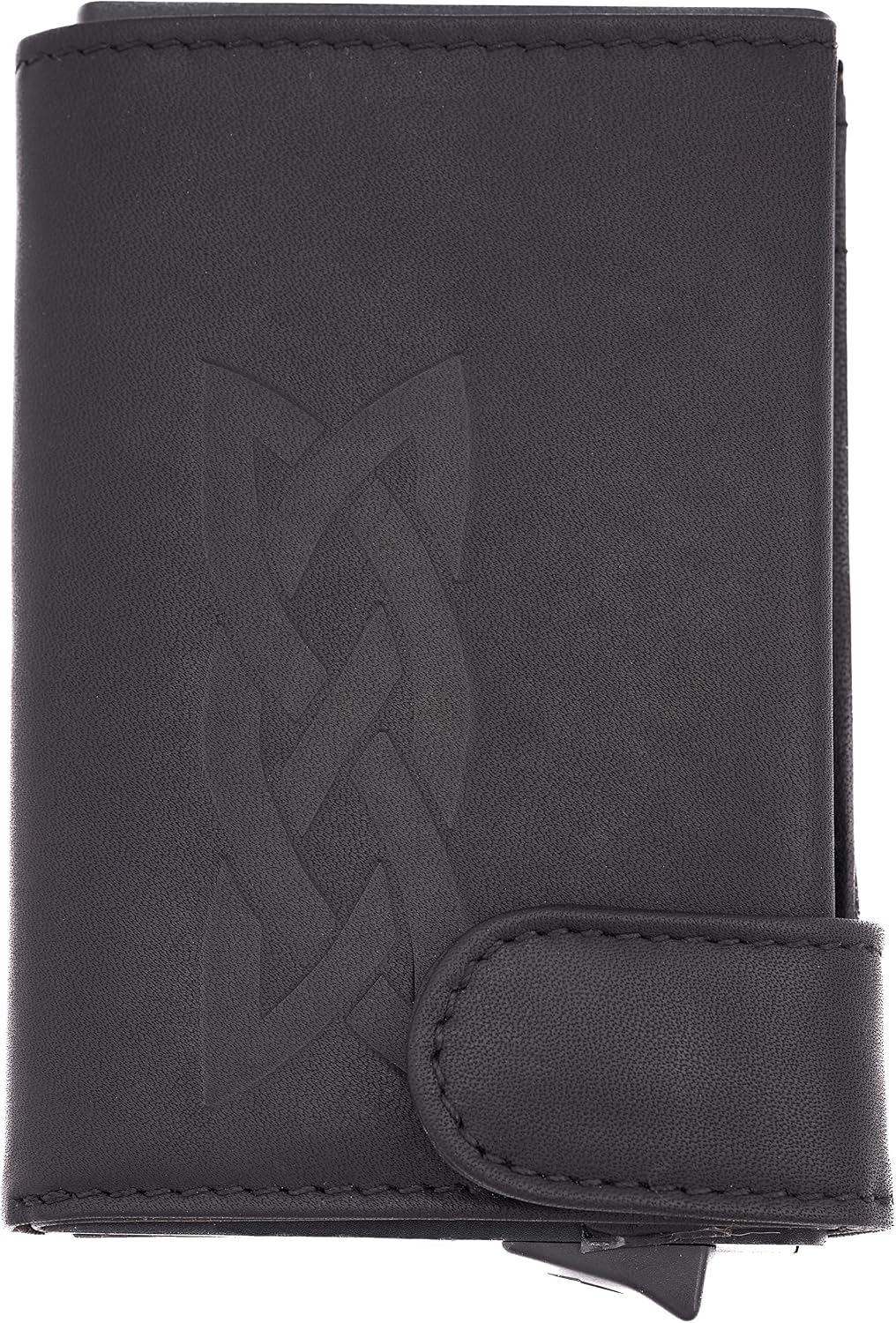 Biddy Murphy Genuine Full Grain Leather RFID Wallet Irish Celtic Knot Embossed, Black