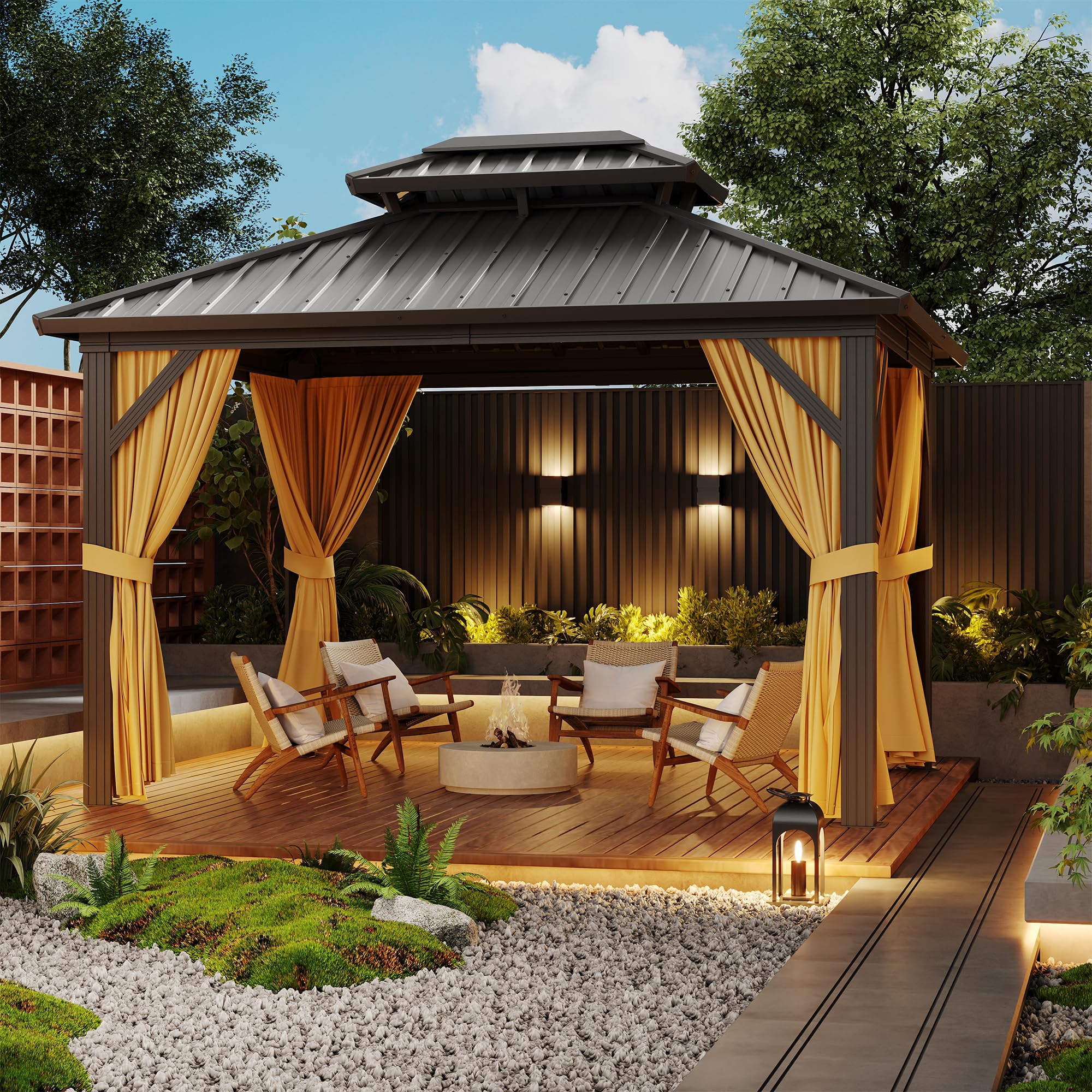 Best Gazebo for 2026: 5 Hardtop & Pop-Up Picks 3 HOME 10x12 FT Hardtop Gazebo with Double Galvanized Steel Roof, Heavy-Duty Alumi — product photo