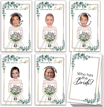 Watercolor Greenery Bridal Shower Scratch Off Games, Who Has The Bride Scratch Off Celebrity Cards Tickets for 41 Guests, Engagement Party Ideas Activities-B02