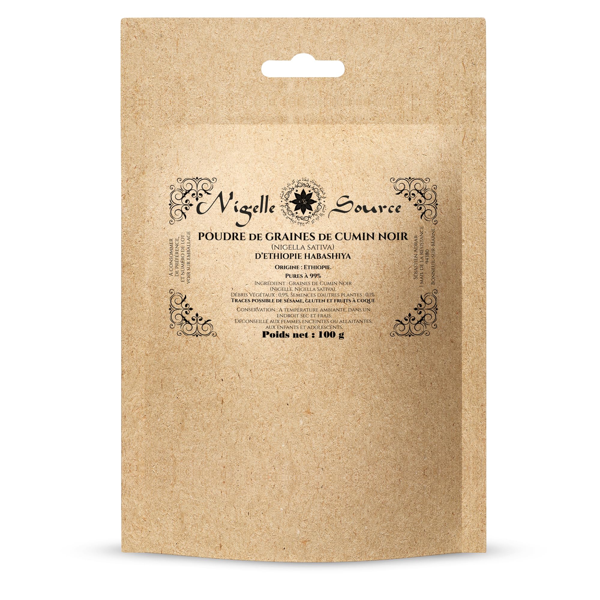 Poudre de Graines de Nigelle Habachyia 100g – Cumin Noir d'Éthiopie, Bien-être Traditionnel– Sélection Premium