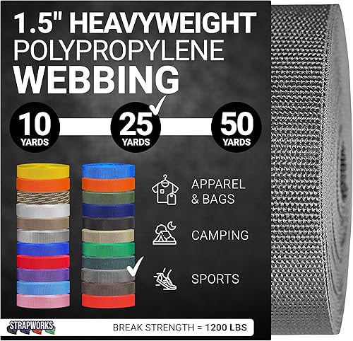 Vista 19 de Strapworks Correa de polipropileno pesado: correas de polietileno resistentes para reparación de equipos de bricolaje al aire libre, 1.5 pulgadas