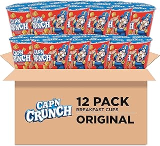 Cap'N Crunch Breakfast Cereal, Original, 1.51oz Individual Cups (12 Pack)