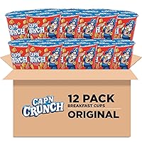 Vista 10 de Quaker - Cereales Cap'n Crunch para el desayuno, sabor original, tazas individuales de 1.3 onzas, paquete de 12