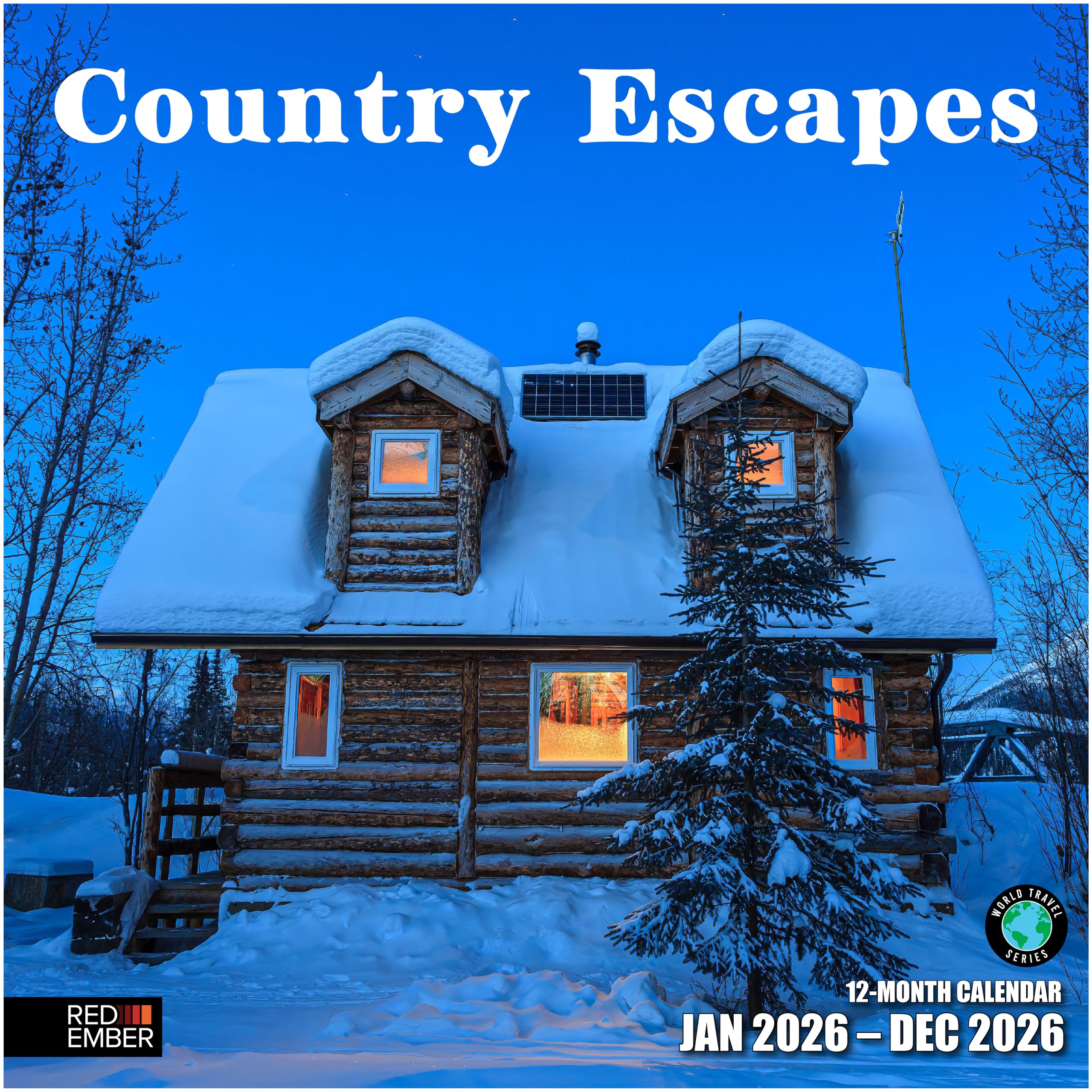 RED EMBER Country Escapes 2026 Wall Calendar 12 Month | 12" x 24" Open | Thick &amp; Sturdy Paper | Giftable | Travel Calendar 2026