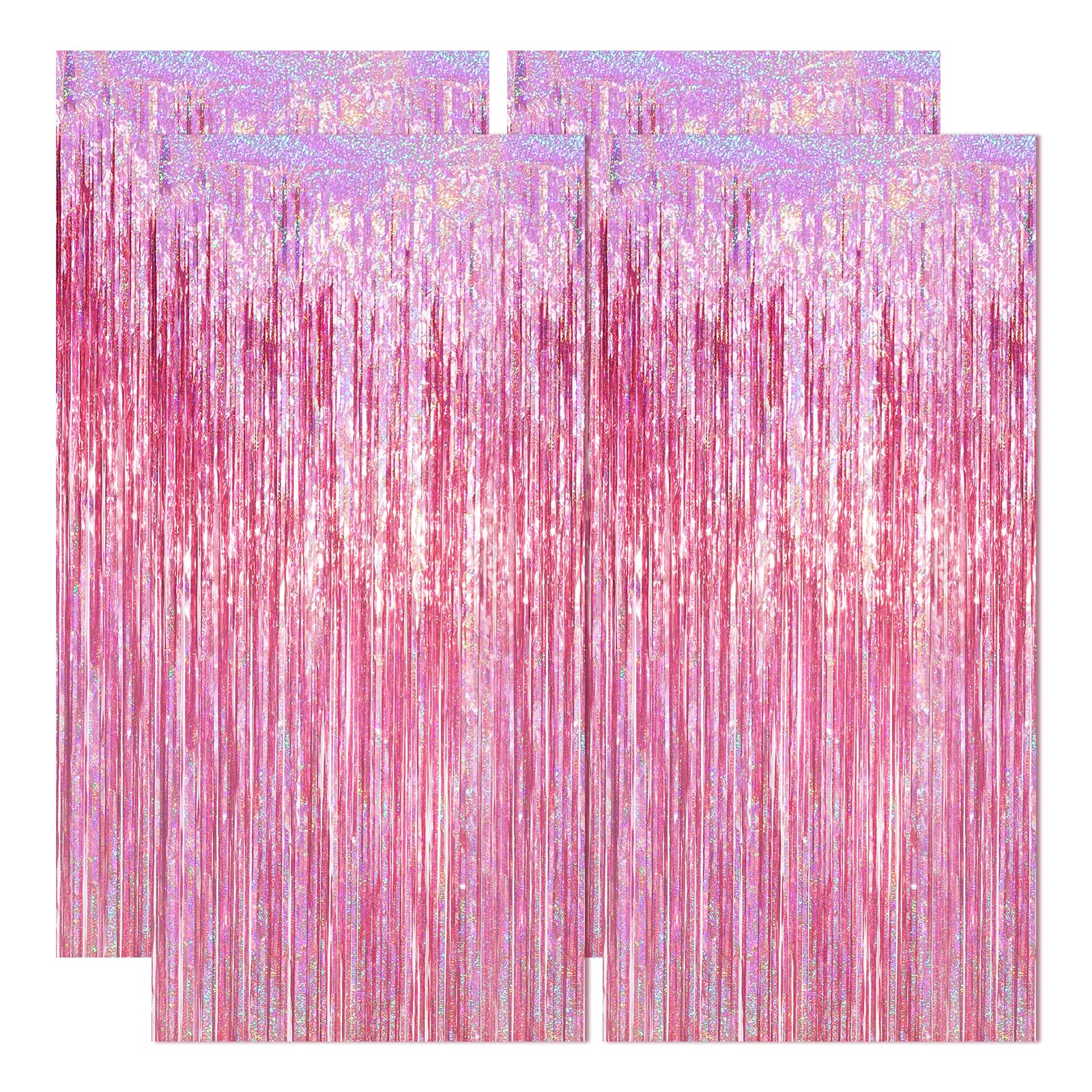 Pink Foil Fringe Backdrop - 3.3x6.6ft -31