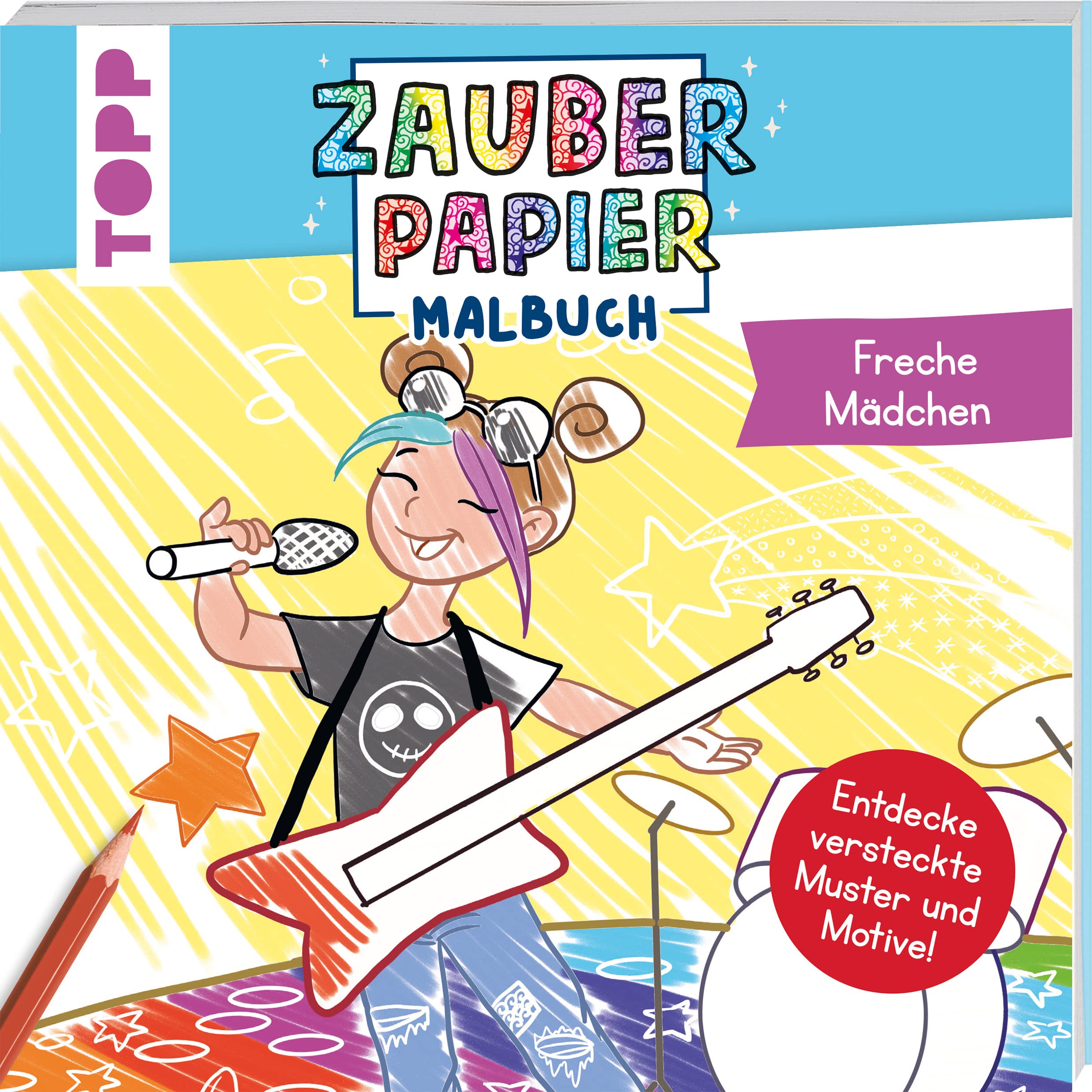 Zauberpapier Malbuch Freche Mädchen: Entdecke versteckte Muster und Motive!