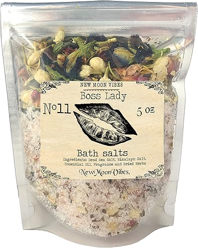 Boss Lady - Aceites esenciales de hechizo a base de hierbas, rituales, sales de baño con hierbas reales, botánicos infundidos, belleza, amor,