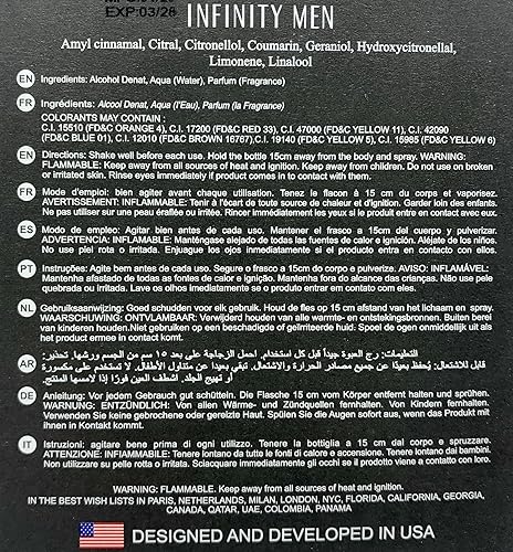 Miniatura 4 de Infinity Men Colonia para hombre, 3.4 onzas líquidas, Eau de Parfum Spray