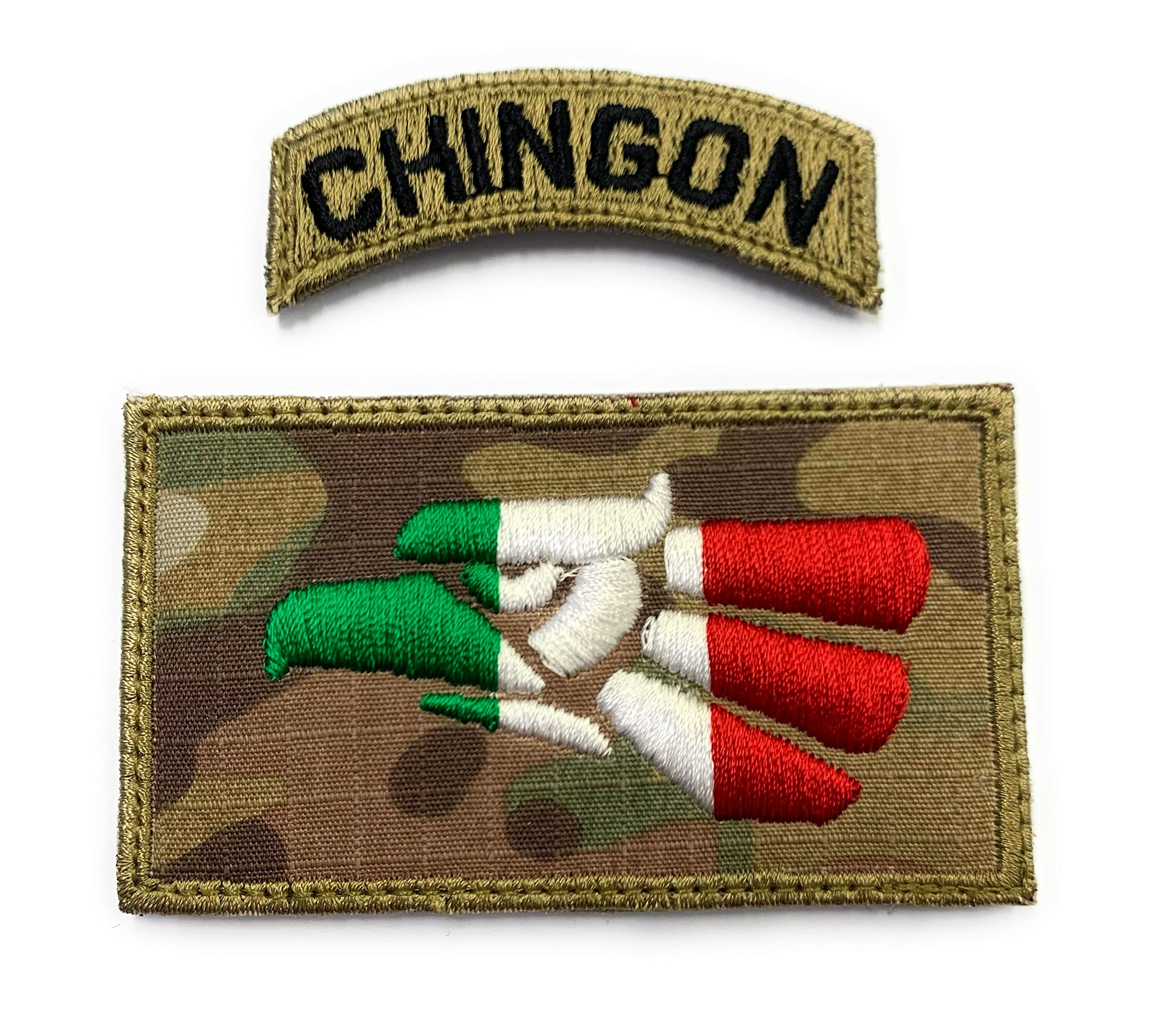 Almost SGTMexico Eagle Patch and Chingon Tap Patch - Funny Tactical Military Morale Embroidered Patch Hook Fastener Backing-Multicam OCP