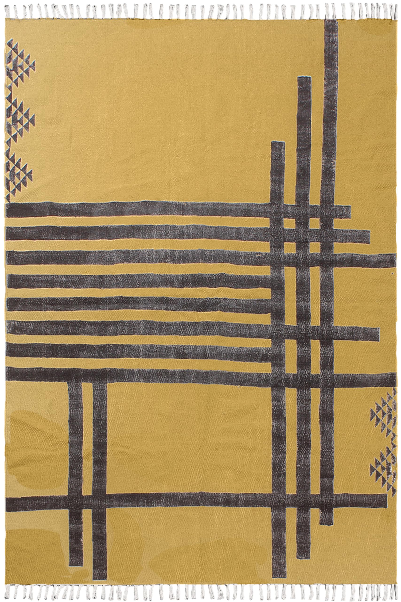 Tapis de couloir Kilim vert et noir pour habiller vos escaliers et entrées