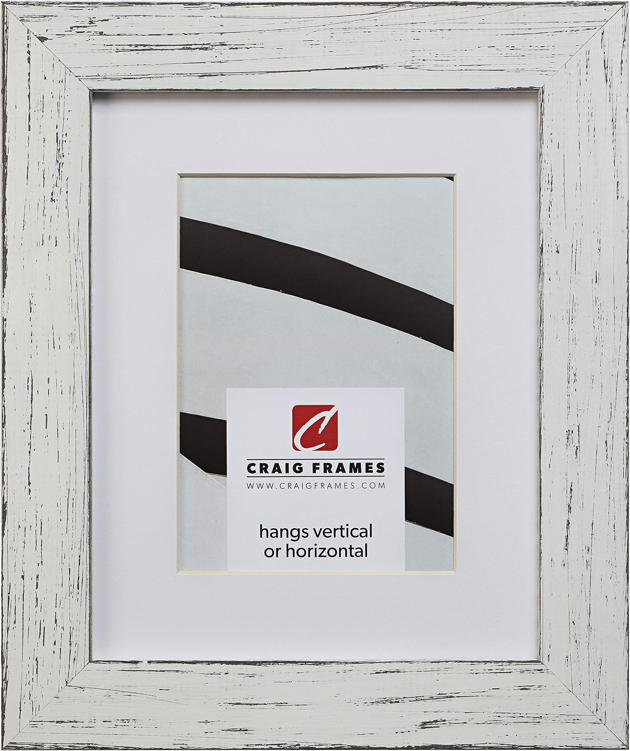 Craig Frames Jasper, 24 x 36 Inch Country Marshmallow White Picture Frame Matted to Display a 20 x 30 Inch Photo