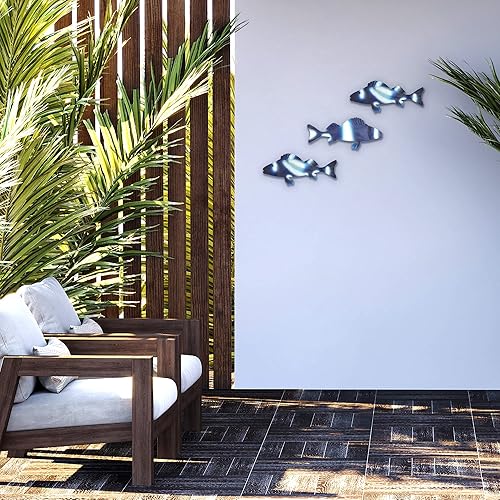 Vista 80 de Americanflat Decoración de pared de 14 x 10.5 pulgadas, decoración de pared de metal de anclaje para dormitorio, decoración moderna de pared