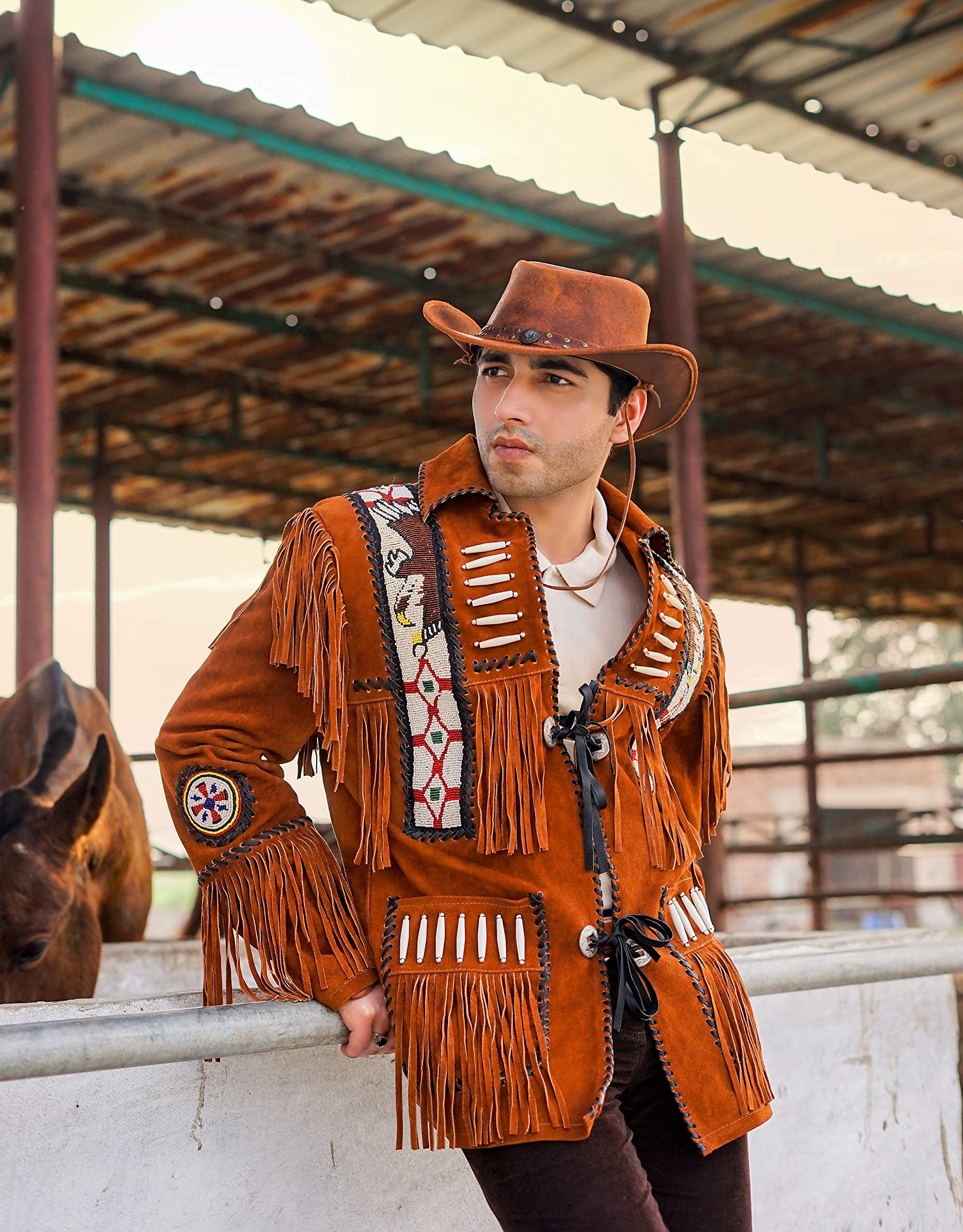 Buy HADZAM Outback hat Shapeable into Leather Cowboy Hat Durable